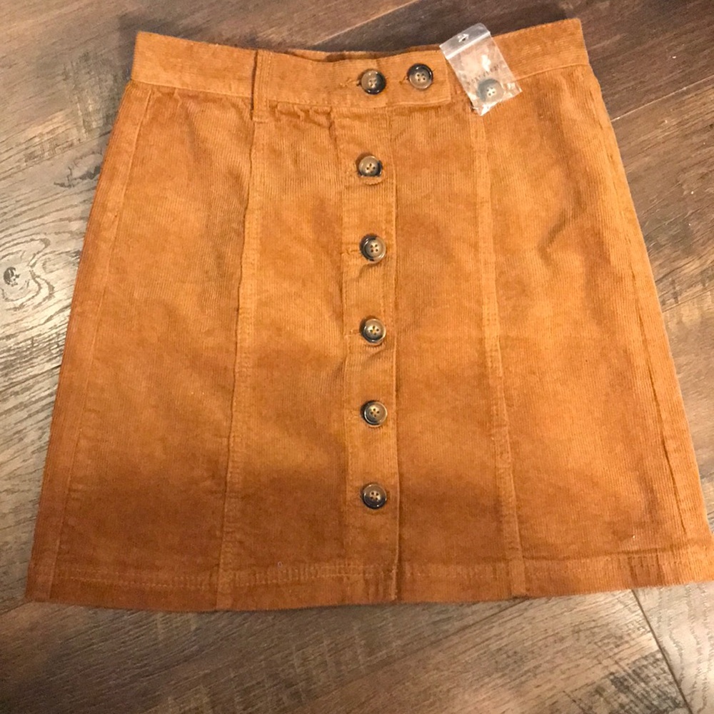 Burnt orange corduroy skirt